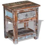 Bocni stolic s 1 ladicom masivno obnovljeno drvo 43x33x51 cm