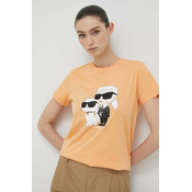 Pamucna majica Karl Lagerfeld boja: narancasta