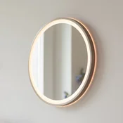 Paul Neuhaus LED stensko ogledalo VIDRO, bronasta, O 46 cm, Powerbank, stikalo - spalnica - Sodobni - bronasta, zrcalna - Kovina