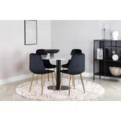 Venture Design Jedilna miza in stol Estelle Polar miza 106 cm stoli 52x86x44 cm bela črna