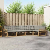 Set vanjskih sofa s jastukom 5 pcs Bijela i svjetlosiva