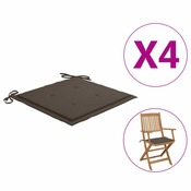 Jastuci za vrtne stolice 4 kom smedesivi 40x40x4 cm od tkanine
