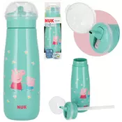 Peppa Pig Peppa Pig Plastična steklenica za vodo z ustnikom, neprepustna, turkizna steklenica za otroke 450ml 12m+