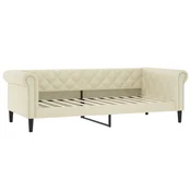 Vidaxl Raztegljiva postelja krem 80x200 cm umetno usnje