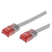 Omrežni kabel U/UTP CAT6 0.25M siv ploščat