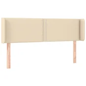 Vidaxl Vzglavje z ušesi krem 147x16x78/88 cm blago