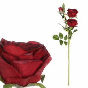 eoshop Vrtnice, dva cveta s popkom, Rdeča barva Umetna roža. KN5115-RED