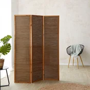 Homestyle4U Pregrada za prostor, 3-delna, 132x2,2x175 cm, rjava
