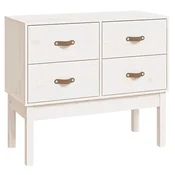 Vidaxl Konzolna omarica bela 90x40x78 cm trdna borovina