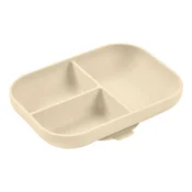 Tanier pre bábätká Divided Silicone Plate Clay Beaba zo silikónu rozdelený béžový od 4 mes BE913614