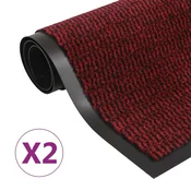 Vidaxl Protiprašni predpražniki 2 x pravokotni taftani 60x90 cm rdeči