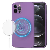 Silikonski ovitek Techsuit SoftFlex MagSafe za iPhone 12 Pro - temno vijoličen