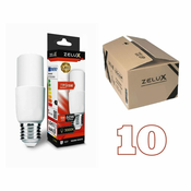 ZELUX 10x LED sijalka E27 9W T37 730lm stick toplo bela 3000K