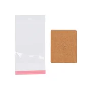 Papirnata kartica za broško z vrečko z evrozaponko 6x7,5 cm - rjava naravna (200 kosov)