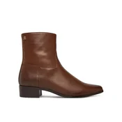 Škornji Tommy Hilfiger Leather Ankle Boot W Zip FW0FW09921 Rjava