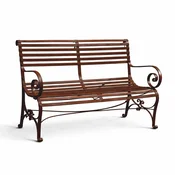 Casa Padrino Art Nouveau Wrought Iron Garden Bench Rust 120 cm - Garden Furniture