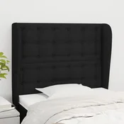 Vidaxl vidaXL Vzglavnik s krilci črne barve 83x23x118/128 cm blago