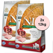Farmina N&D dog LG MEDIUM & MAXI Chicken & Pomegranate 2x12 kg