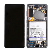 Samsung Galaxy S21 G991B - LCD zaslon + steklo na dotik + okvir + baterija (Phantom Gray) - GH82-24716A, GH82-24718A Genuine Service Pack