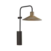 Bover LED stenska svetilka Platet A/02, črna/staromeščanska barva - Dnevna soba/jedilnica - Dizajn - ebenovinasto-črna, starinska medenina - Aluminij