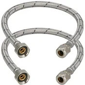 shumee Fleksibilni priključek 3/8” 1/2” za vpenjalne sisteme 50 CM komplet 2 kosov