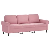 Vidaxl Kavč trosed roza 180 cm žamet