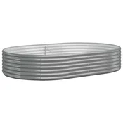 Vidaxl Visoka greda iz cinkanega jekla 214x140x36 cm siva