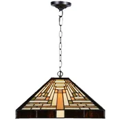 Casa Padrino luxury Tiffany hanging lamp multicolored 36 x 36 x H. 16 cm - Art Deco Tiffany pendant lamp - Living room hanging lamp - Decorative hanging lamp - Luxury Tiffany lights - Art Deco lights