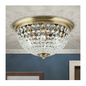 Orion DLU 1840/47 - Kristalno stropno svetlo PLAFOND 6xE27/40W/230V precnik 47 cm bronza