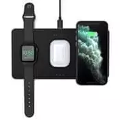 SATECHI ST-X3TWCPM Trio brezžični polnilec za Apple Watch, Airpods, iPhone, črn