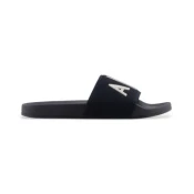 Armani Exchange za moške. XUP001XV820U385 Japonke Knit+ logotip mornarska modra (42), Ravna stran, Oblačila za plažo, Mornarica