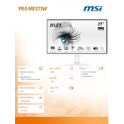 MSI PRO MP273W 27'' IPS /FHD/75Hz/HDMI DP/BIJELI