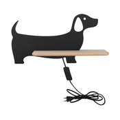Dog Wall Lamp 5W Led 4000K Iq Kids With Cable, Plug And Switch Black Fsc Mix 70%