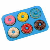 aptel Silikonski model za peko 6 velikih donut krofov