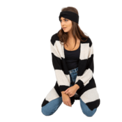 Och Bella Ženski črtast ohlapen pulover OCH BELLA ekru-črna TW-SW-BI-M3022.29X_390099 Univerzalni