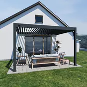 Bioklimatska pergola Antares — Stenska/3 x 4/Antracit/Ročni