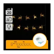 Aigostar - LED svetlosni lanac 20xLED/3xAA 3,3m sa sobovima