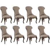 Casa Padrino luxury baroque dining chair set of 8 gray/dark brown - Magnificent baroque dining room chairs - Baroque dining room furniture - Luxury dining room furniture in baroque style