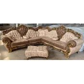 Casa Padrino luxury baroque corner sofa beige/brown/gold
