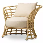 Casa Padrino Luxury Synthetic Rattan Armchair Natural/Sand - Garden Furniture