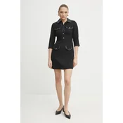 Morgan Pletena obleka 251-RUBIBI Črna Slim Fit
