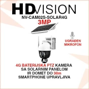 HDVISION 4G AI ROTACIJSKA KAMERA I SOLARNI PANEL NV-CAM02S-SOLAR4G