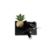 Sodobna stenska svetilka črna, vključno z LED z USB - Thijs