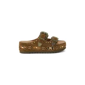 Kurt Geiger London natikači s platformo ženski semiš Western Buckle Flatform