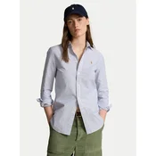 Polo Ralph Lauren Bluza  svetlo modra / konjak / bela