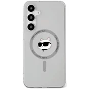 Ovitek Karl Lagerfeld Button Choupette Head odtisnjen logotip MagSafe ovitek Samsung Galaxy S25+ črn (KLHMS25MHLSCHK)