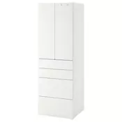 SMASTAD / PLATSA Garderober, bela bela/s 4 fioke, 60x57x181 cm