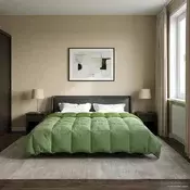 vidaXL Zimska posteljnina Šonerisan Zelena 240 x 260 cm Mikrovlakna
