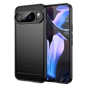 TPU gel ovitek Brushed Carbon za Google Pixel 10 Pro XL - črn