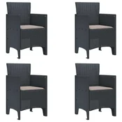 Vidaxl Vrtni Stol 4 szt. Antracit 53 x 49 x 85 cm Polipropilen
